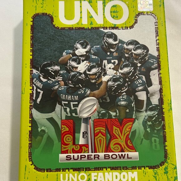 UNO Fandom Philadelphia Eagles Super Bowl LIX Champions NFL Card Game NIB - Picture 5 of 8
